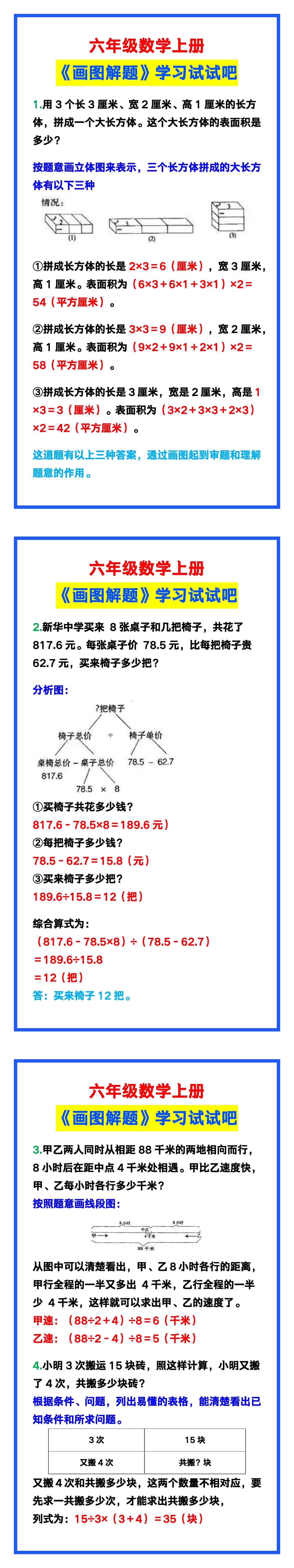 六年级数学上册《画图解题》