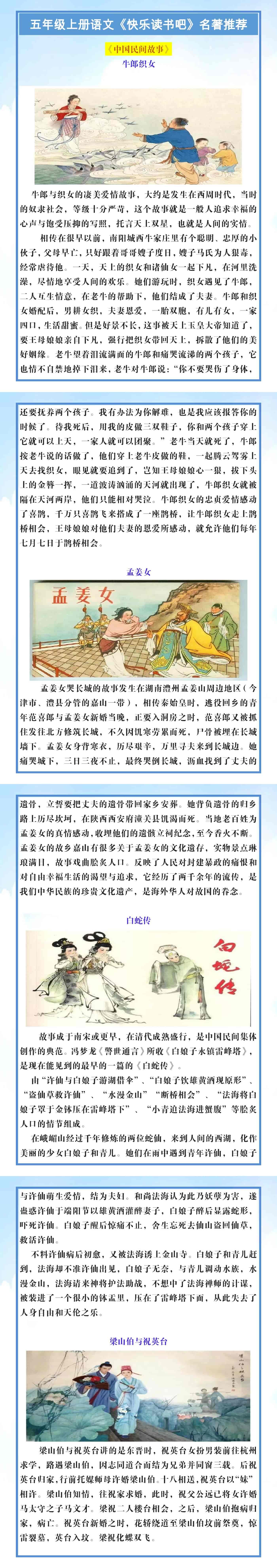 五年级上册语文《快乐读书吧》名著推荐
