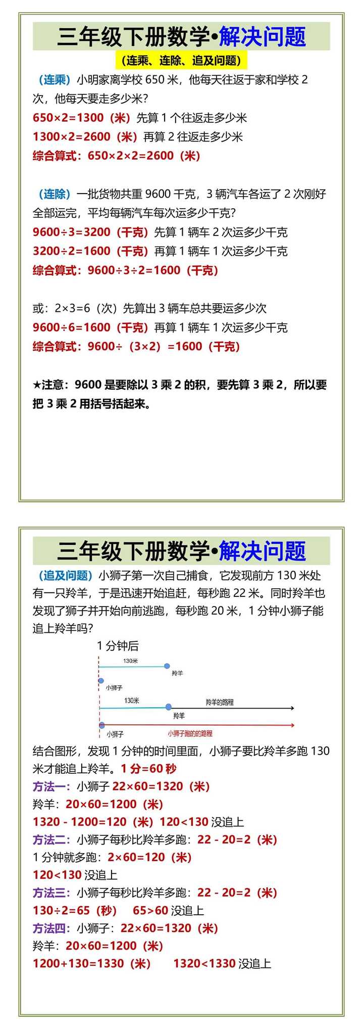 三年级下册数学•解决问题