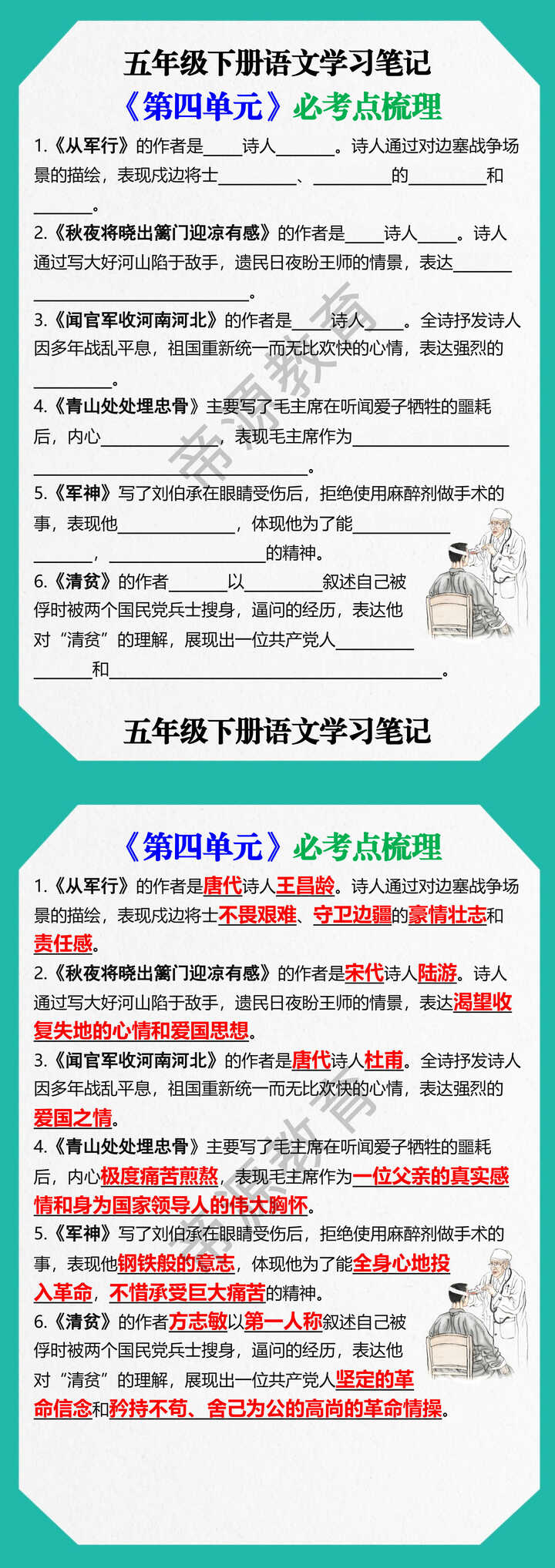 五年级下册语文《第四单元》必考点梳理