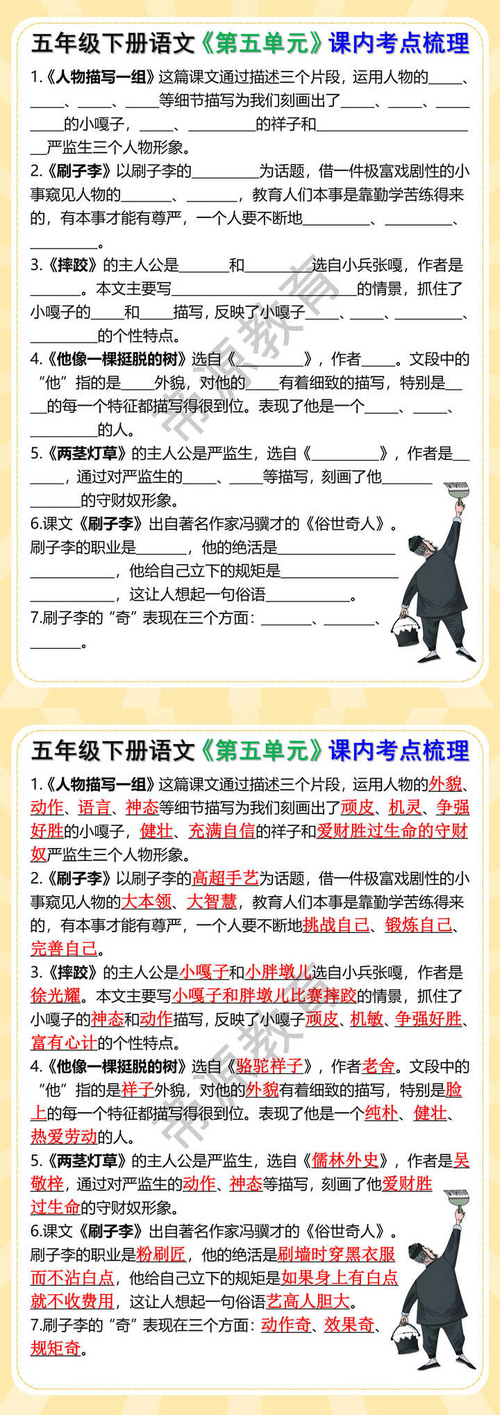 五年级下册语文《第五单元》课内考点梳理