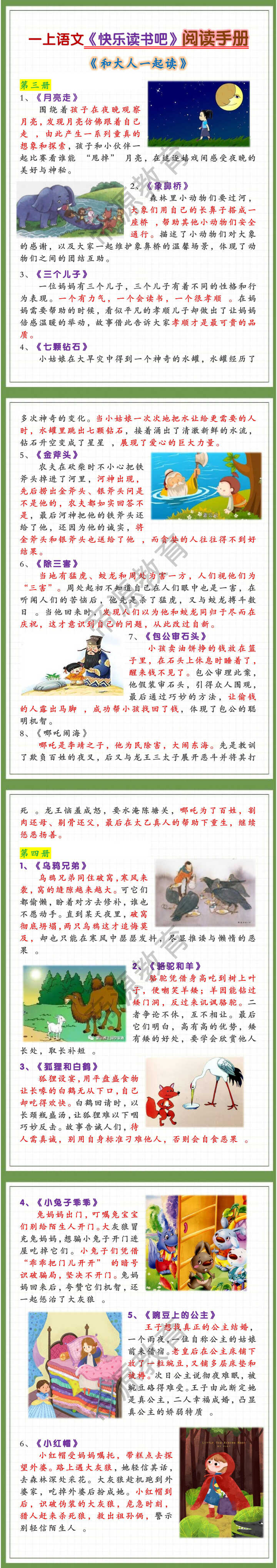 一上语文《快乐读书吧》知识点第34册