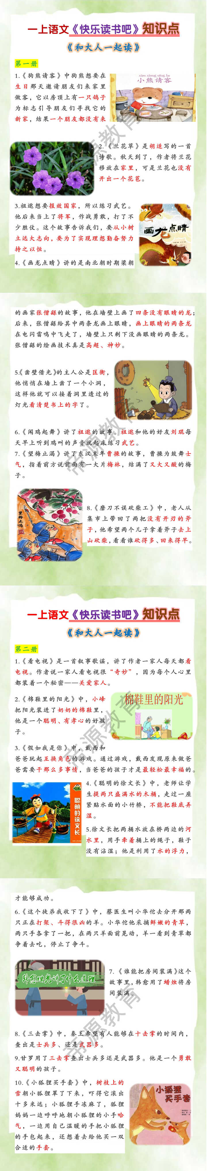 一上语文《快乐读书吧》知识点