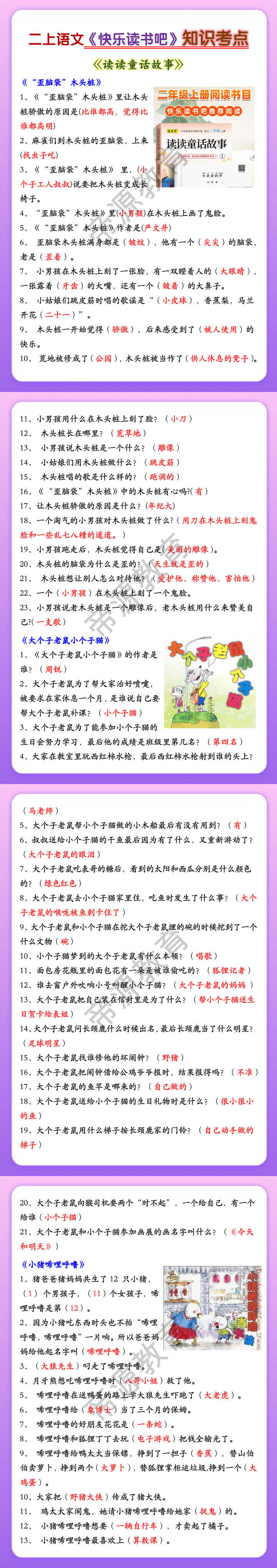 二上语文《快乐读书吧》知识点