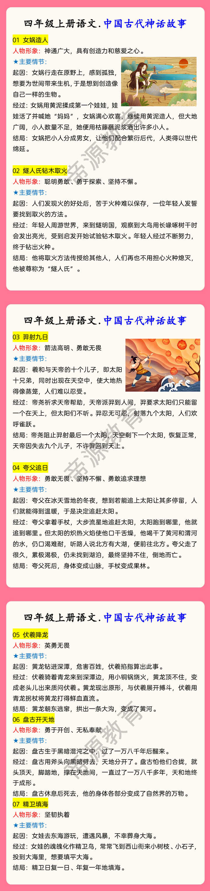 四年级上册语文.中国古代神话故事