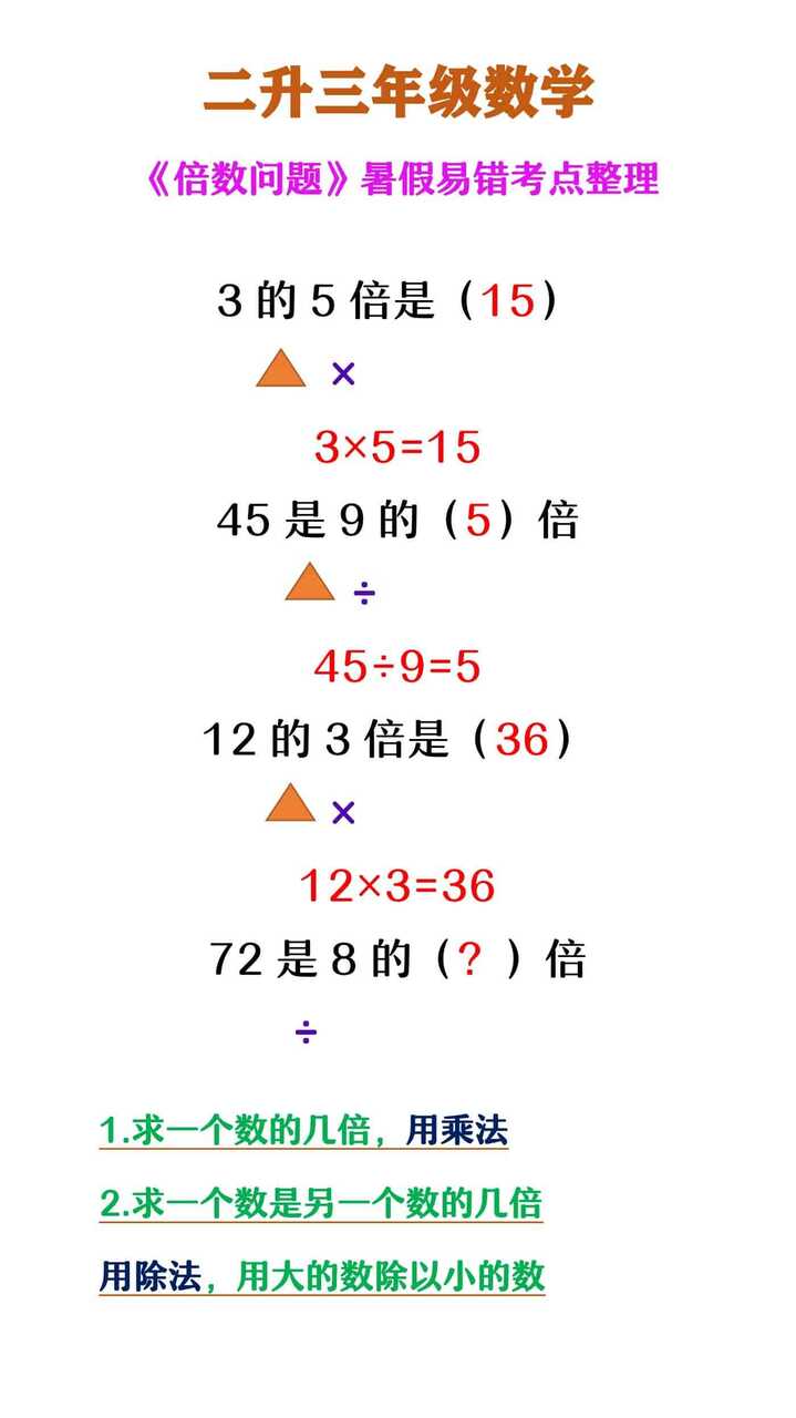二升三年级数学 《倍数问题》