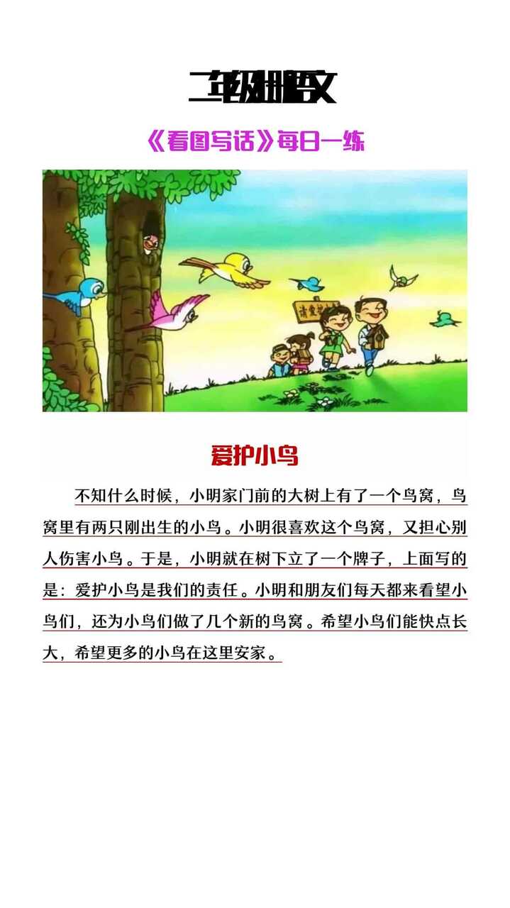 二年级上册语文《看图写话》专项每日一练