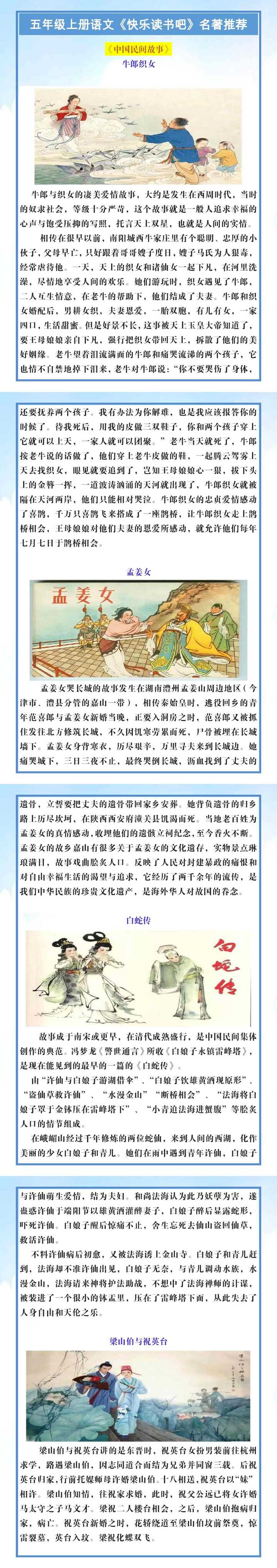 五年级上册语文《快乐读书吧》名著推荐