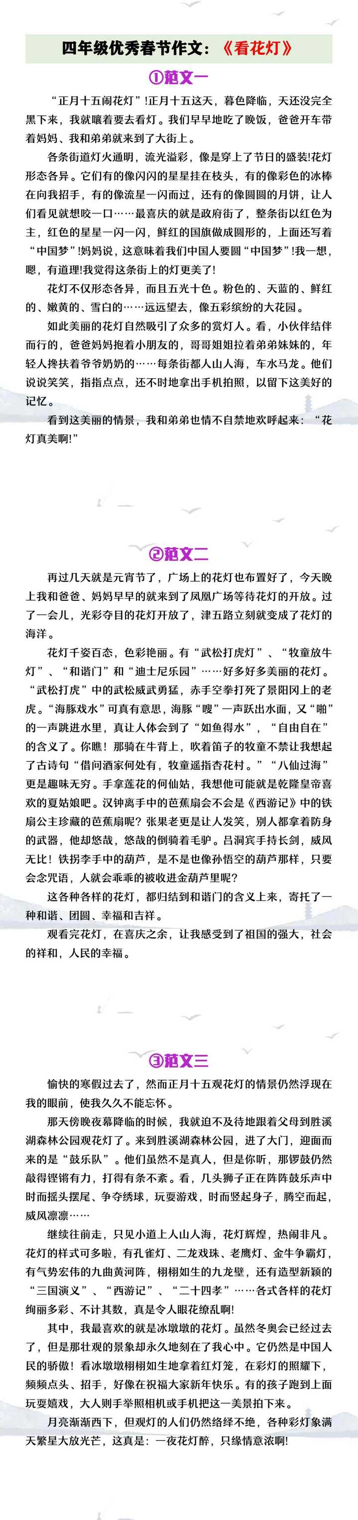四年级春节作文《观花灯》
