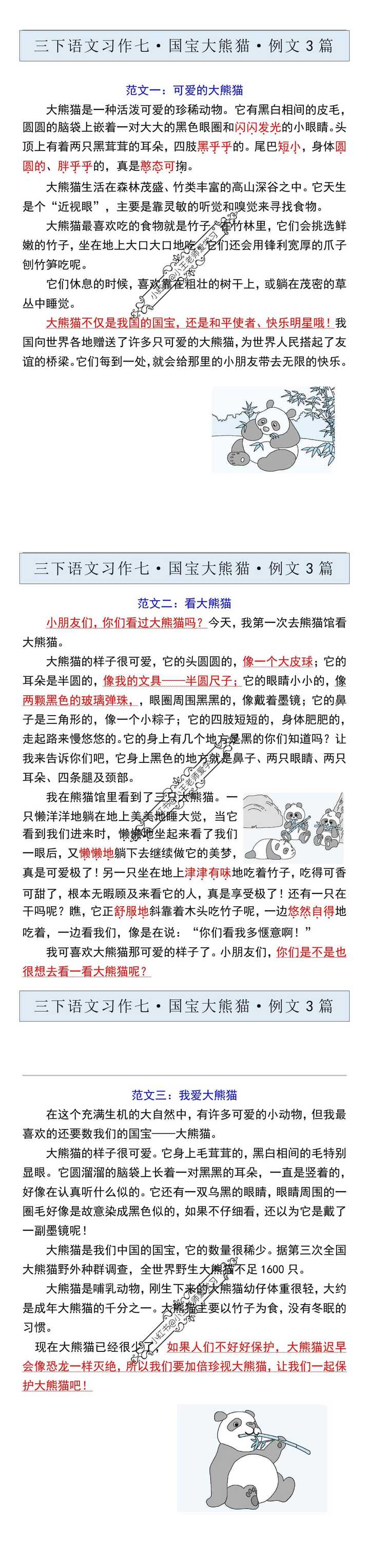 三下语文习作七·国宝大熊猫·例文