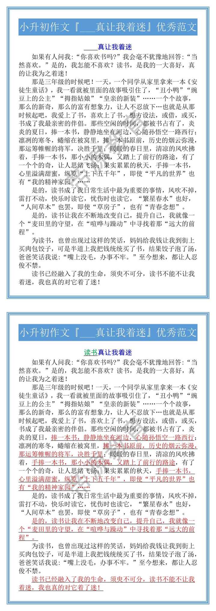 小升初作文『___真让我着迷』优秀范文