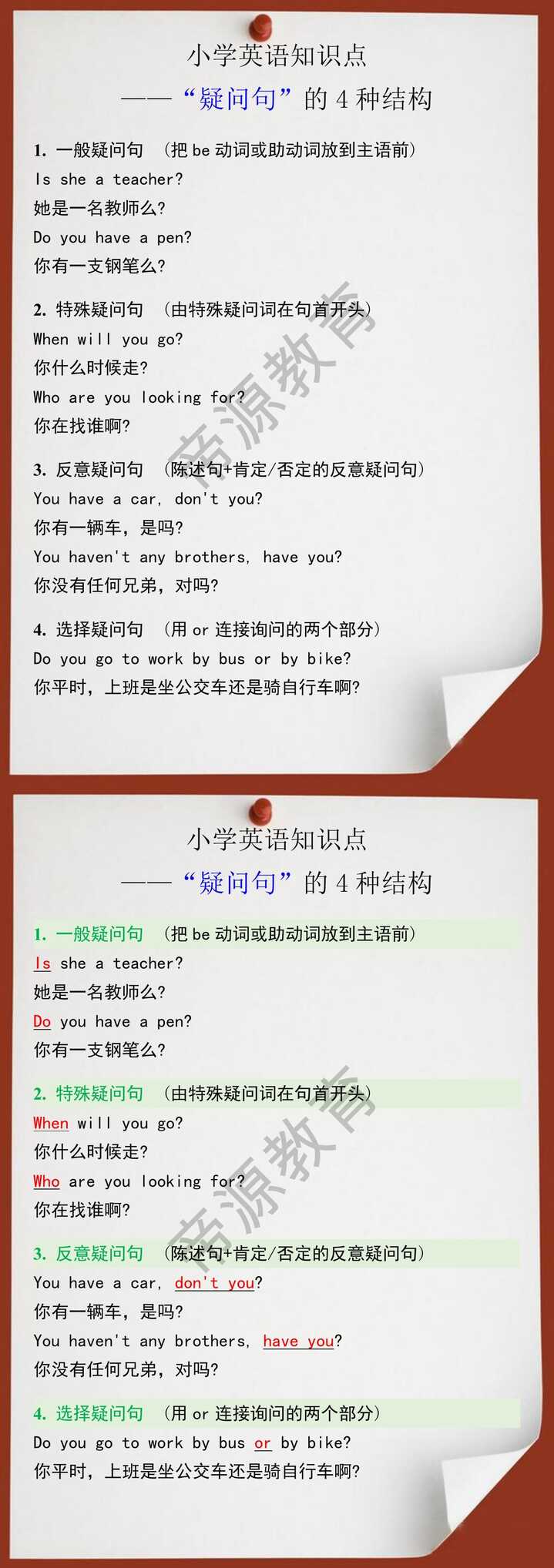 小学英语知识点之“疑问句”的4种结构