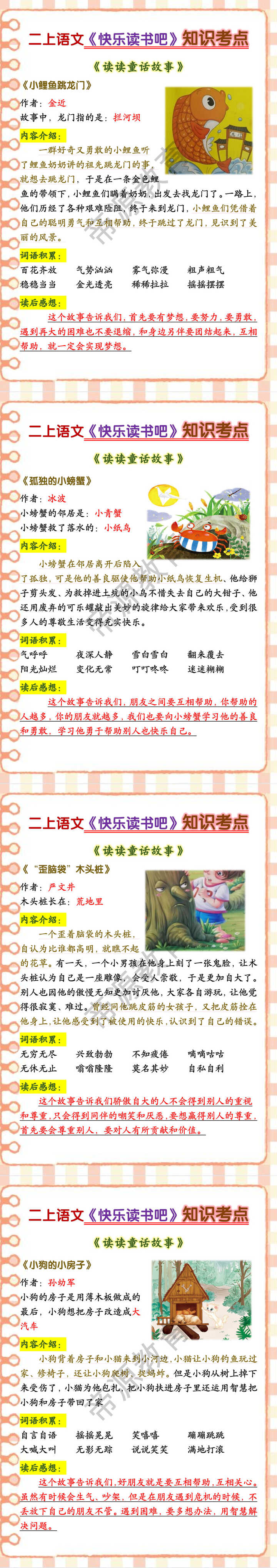 二上语文《快乐读书吧》知识考点