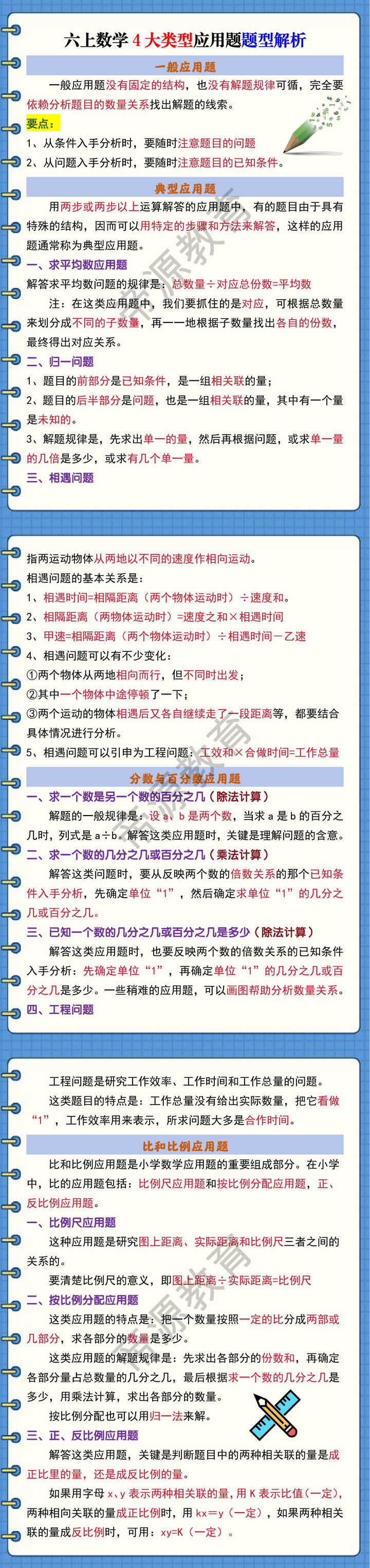 六上数学4大类型应用题题型解析