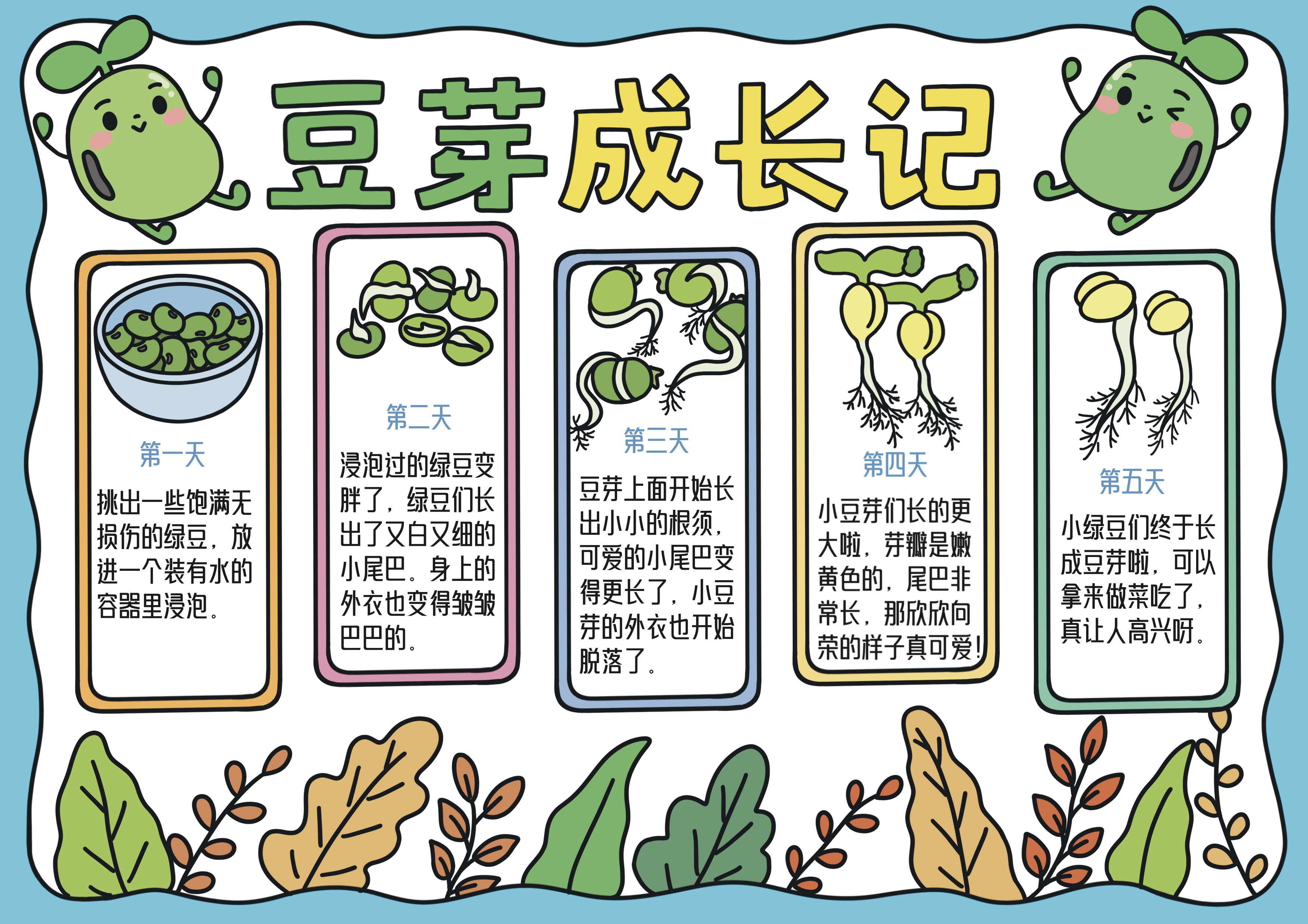 豆芽成长记主题手抄报